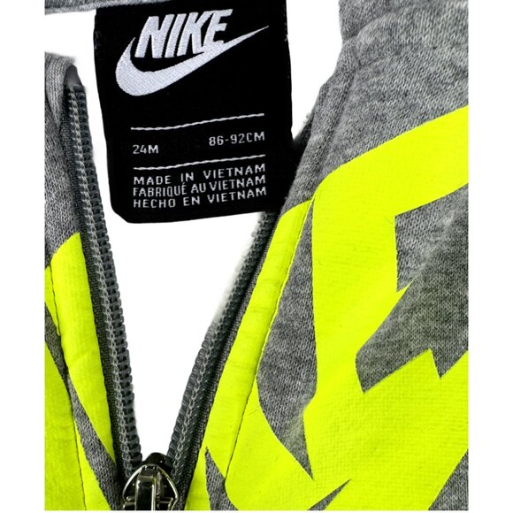 Unisex Gray Nike Sweat Hoodie Size: 24 M - Picture 2 of 3